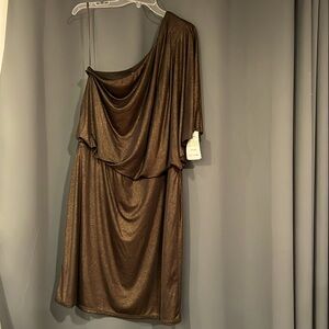 Plus size one shoulder cocktail dress